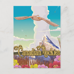 Kanadisches Rockies-Adler-Reiseposter Postkarte