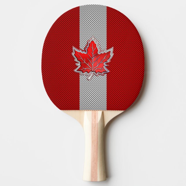 Kanadisches Rotahorn-Blatt auf Tischtennis Schläger (Vorderseite)