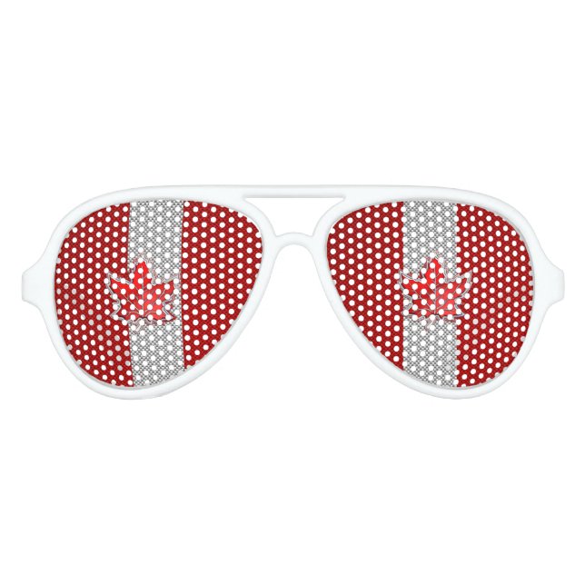 Kanadisches Rotes Ahornblatt im Stil von Kohlensto Partybrille (Vorderseite)
