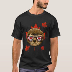 kanadisches Sloth Maple Tree Leaf Kanada Flaggen L T-Shirt