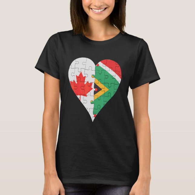 kanadisches südafrikanisches Flaggenherz T-Shirt (Vorderseite)