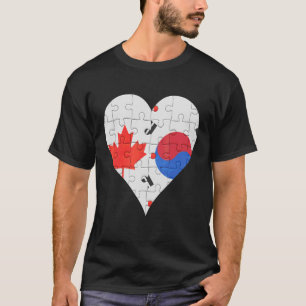 kanadisches südkoreanisches Flaggenherz T-Shirt