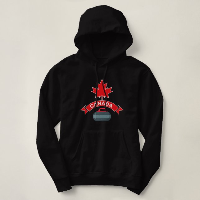 Kanadisches Team Curling Red White Winter Springs Hoodie (Design vorne)