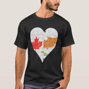 kanadisches zyprisches Flaggenherz T-Shirt