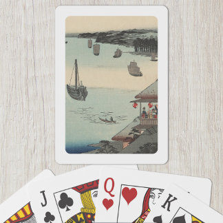 Kanagawa, Japan: Vintage Holzblock-Printwerbung Spielkarten