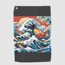 Kanagawa Japanisch Die große Welle Golfhandtuch