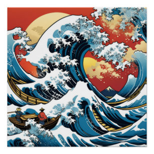Kanagawa Japanisch Die große Welle Poster