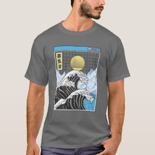 Kanagawa Wave Japan Digitale Landschaft Kawaii Ani T-Shirt