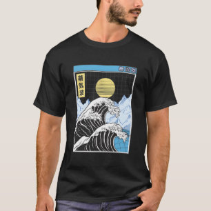 Kanagawa Wave Japan Digitale Landschaft Kawaii Ani T-Shirt