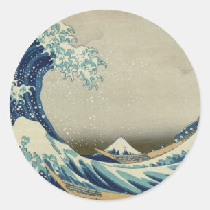 Kanagawa Wave von Katsushika Hokusai Runder Aufkleber
