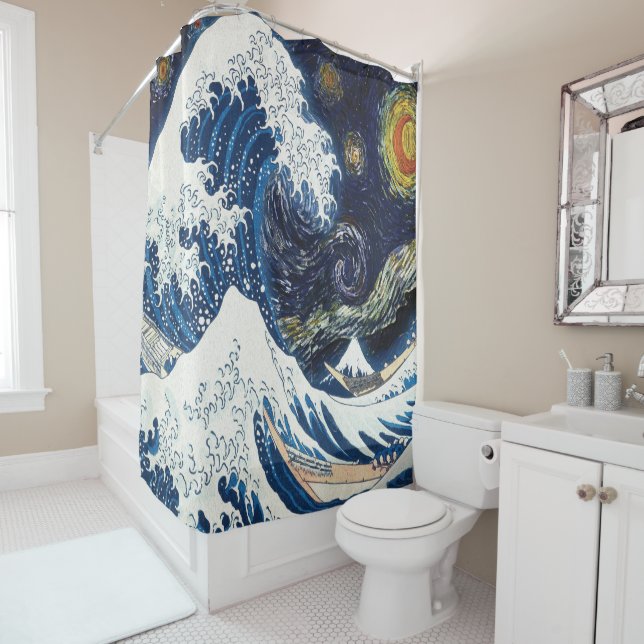 Kanagawa Waves, japanisches Kunstmuster Duschvorhang (Beispiel)