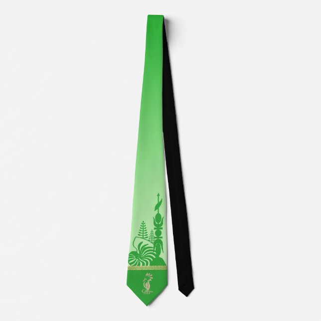 Kanak-Bodenkrawatte. Grün Jade. Krawatte (Vorderseite)
