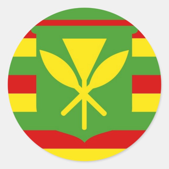 Kanaka Maoli ethnische Fahne Native Hawaiians Runder Aufkleber (Vorderseite)