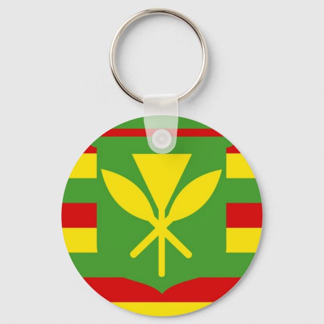Kanaka Maoli ethnische Flagge Native Hawaii Schlüsselanhänger (Vorderseite)
