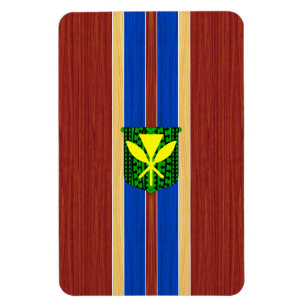 Kanaka Maoli Fake Wood Surfboard Magnet