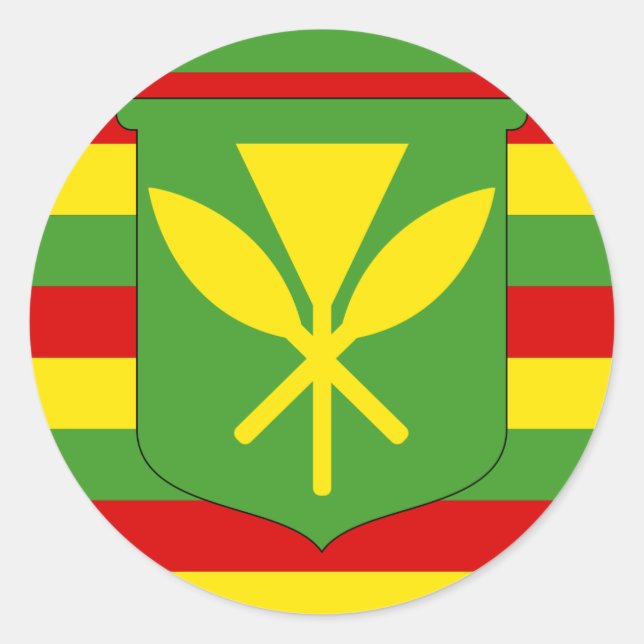 Kanaka Maoli Flag - Hawaiianische Unabhängigkeitsf Runder Aufkleber (Vorderseite)