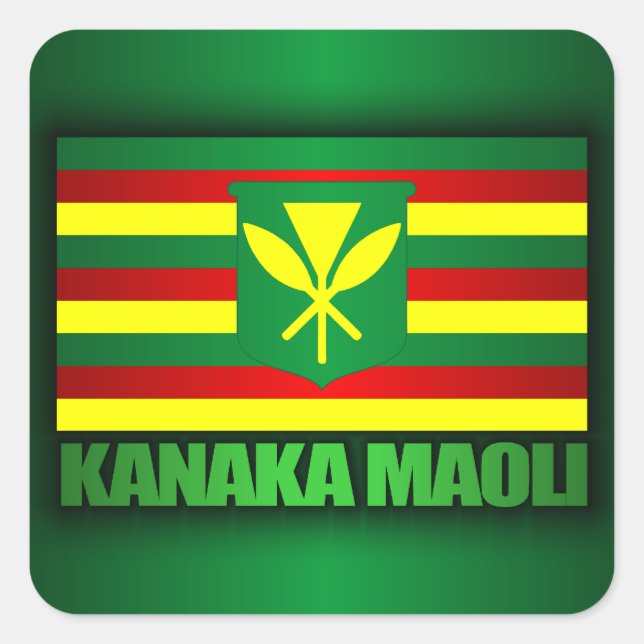 Kanaka Maoli Flag Quadratischer Aufkleber (Vorderseite)