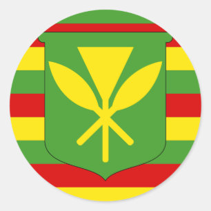 Kanaka Maoli Flagge - hawaiische Runder Aufkleber