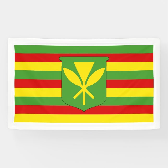 Kanaka Maoli - Hawaii-Unabhängigkeits-Flagge Banner (Horizontal)