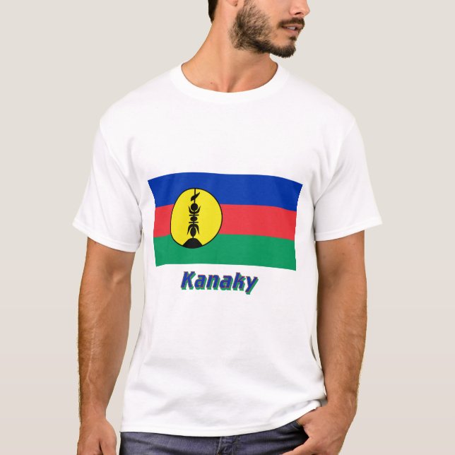 Kanaky Flagge mit Namen T-Shirt (Vorderseite)