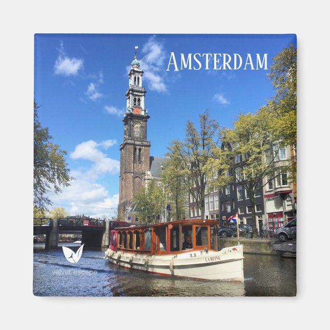 Kanal Amsterdam Kühlschrankmagnet von Velvet Escap (Vorne)