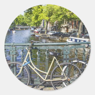 Kanal Amsterdam Runder Aufkleber