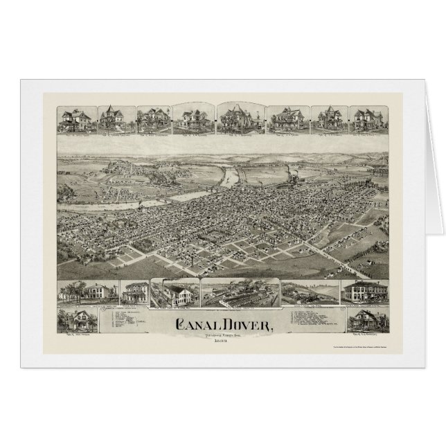 Kanal Dover, OH- panoramische Karte - 1899 (Vorderseite (Horizontal))