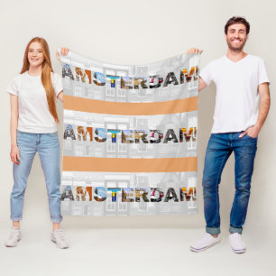 Kanal-Haus-Reise-Fotos Amsterdams niederländische Fleecedecke