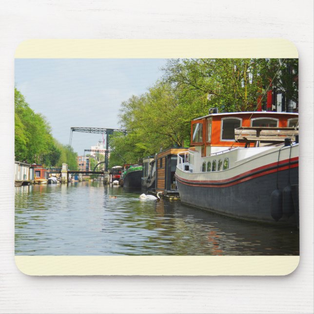 Kanal in Amsterdam Mousepad (Vorne)