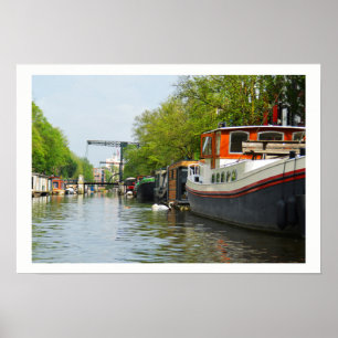 Kanal in Amsterdam Poster
