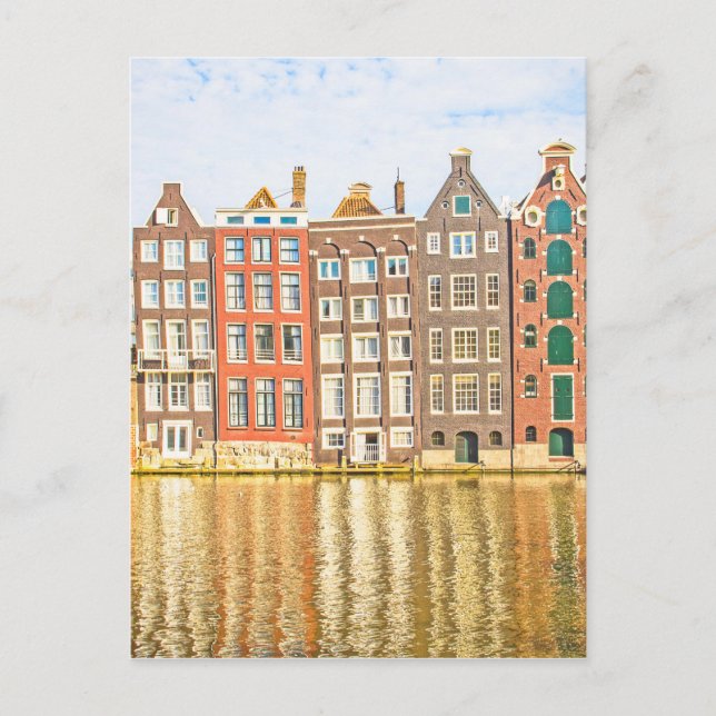 Kanal in Amsterdam Postkarte (Vorderseite)