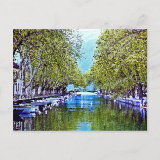 Kanal in Annecy Frankreich Postkarte