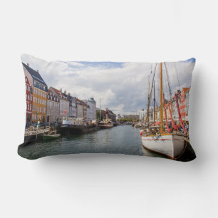 Kanal mit Booten  Kopenhagen Lendenkissen