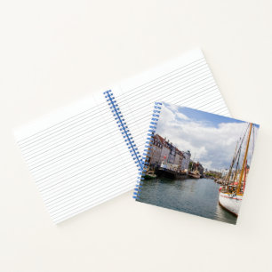 Kanal mit Booten   Kopenhagen Notizbuch