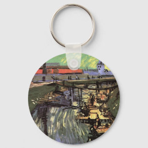 Kanal mit Frauen beim Waschen von Vincent van Gogh Schlüsselanhänger