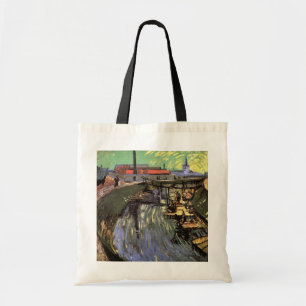 Kanal mit Frauen beim Waschen von Vincent van Gogh Tragetasche
