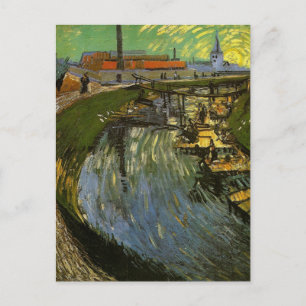 Kanal mit Waschfrauen, Vincent van Gogh Postkarte