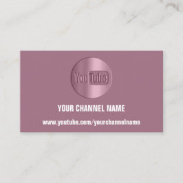 KANAL NAME YOU TUBER LOGO QR CODE ROSE VIOLET VISITENKARTE