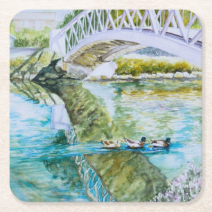 Kanal-Überfahrt Rechteckiger Pappuntersetzer