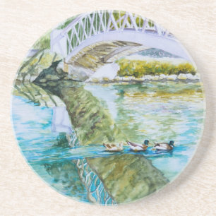 Kanal-Überfahrt Sandstein Untersetzer