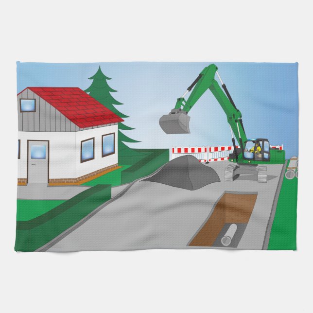 Kanalbaustelle Geschirrtuch (Horizontal)