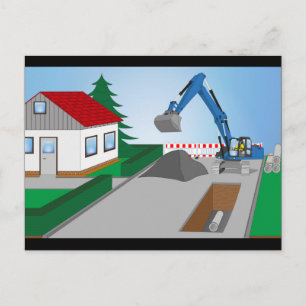 Kanalbaustelle Postkarte