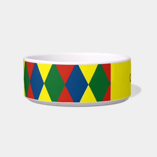 Kanalboot Diamant Muster Katze Napf (Links)