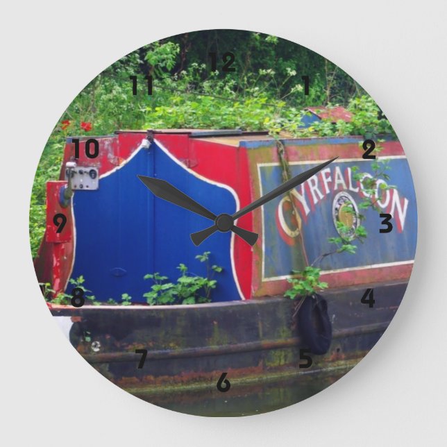 Kanalboot Große Wanduhr (Vorderseite)