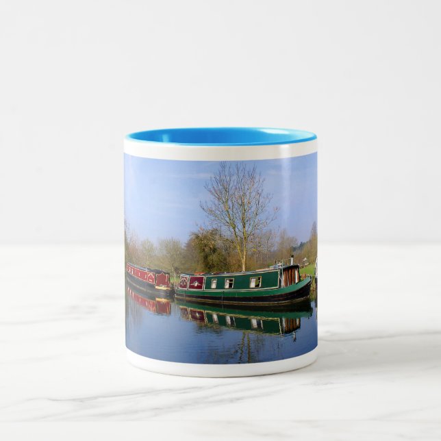 Kanalboote Zweifarbige Tasse (Mittel)