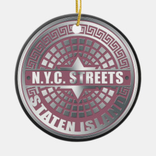 Kanaldeckel Staten Island Keramikornament