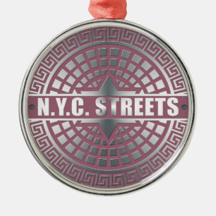KanaldeckelNYC Silbernes Ornament
