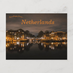 Kanäle in Amsterdam Niederlande Postkarte