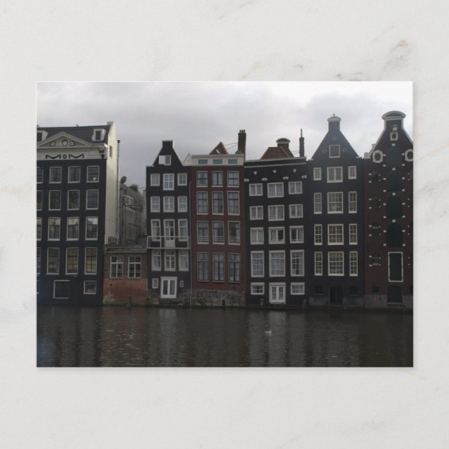 Kanalhäuser in Amsterdam Postkarte (Vorderseite)