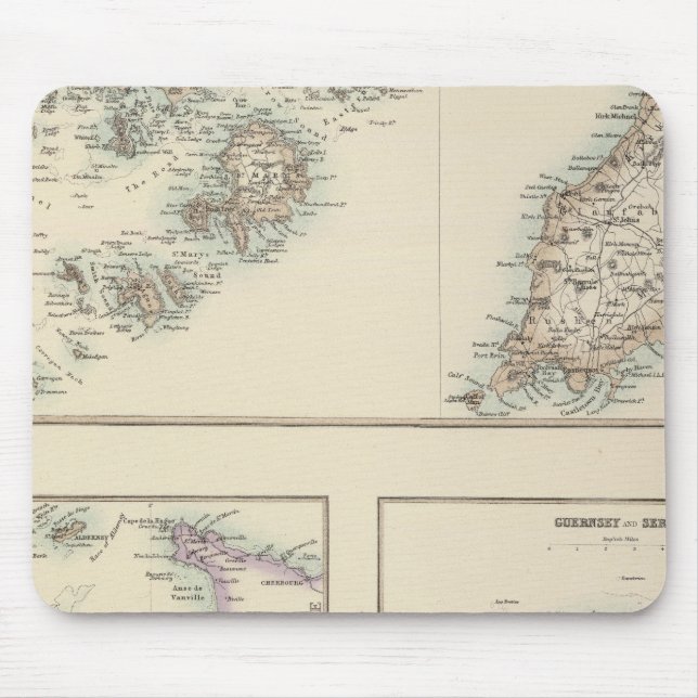 Kanalinseln, Scilly Islands und Insel Man Mousepad (Vorne)